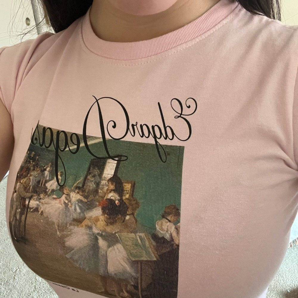 Pink Graphic Women's Top Bershka